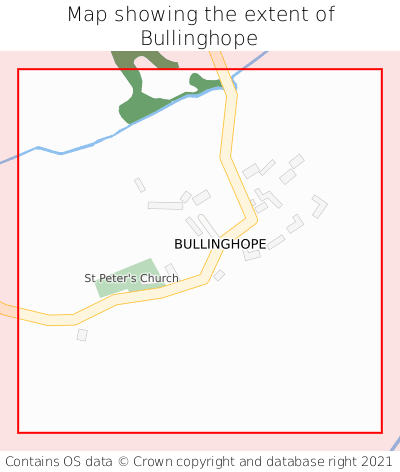 Map showing extent of Bullinghope as bounding box