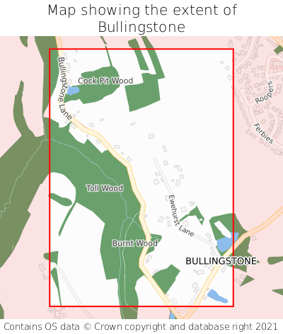 Map showing extent of Bullingstone as bounding box