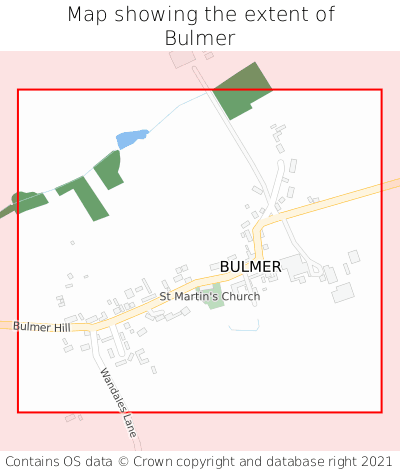 Map showing extent of Bulmer as bounding box