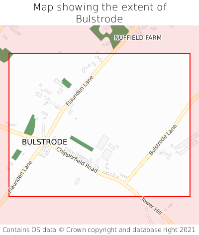 Map showing extent of Bulstrode as bounding box