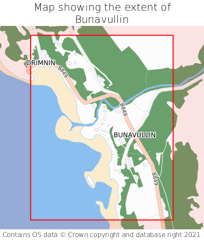 Map showing extent of Bunavullin as bounding box