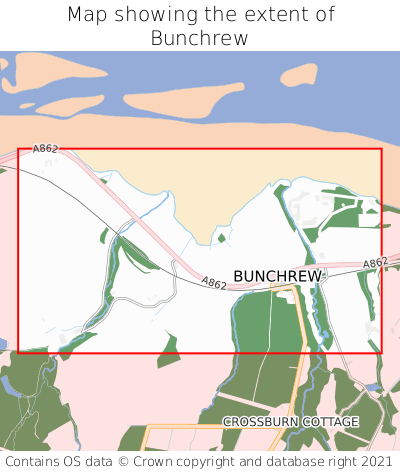 Map showing extent of Bunchrew as bounding box