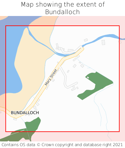 Map showing extent of Bundalloch as bounding box