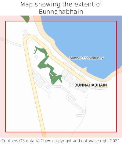 Map showing extent of Bunnahabhain as bounding box