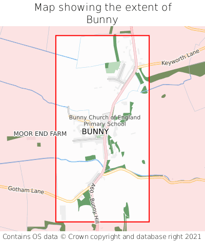 Map showing extent of Bunny as bounding box