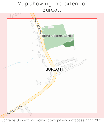 Map showing extent of Burcott as bounding box