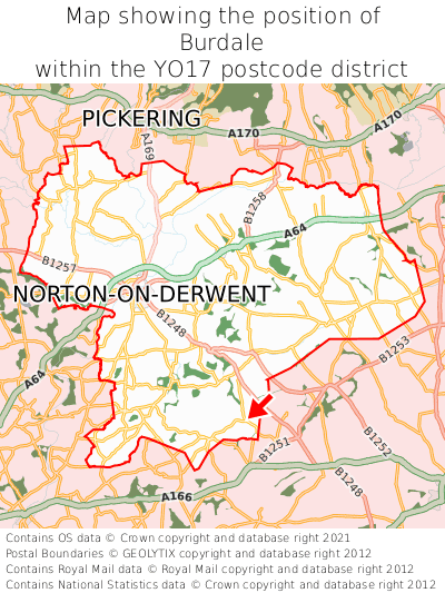 Map showing location of Burdale within YO17