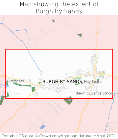 Map showing extent of Burgh by Sands as bounding box