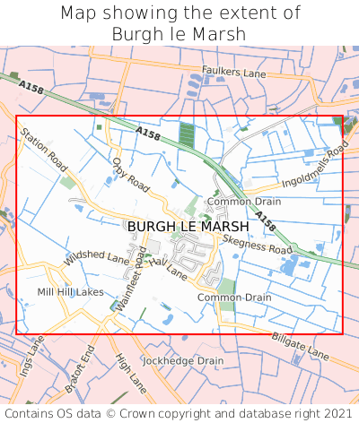Map showing extent of Burgh le Marsh as bounding box