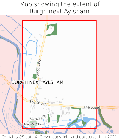 Map showing extent of Burgh next Aylsham as bounding box