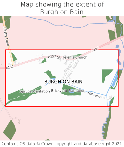 Map showing extent of Burgh on Bain as bounding box