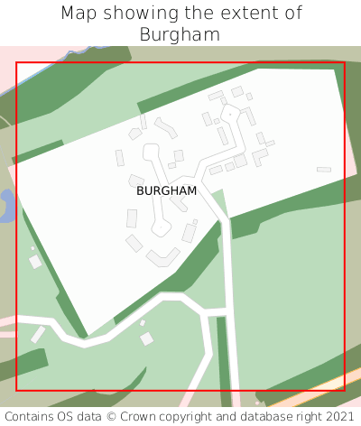 Map showing extent of Burgham as bounding box