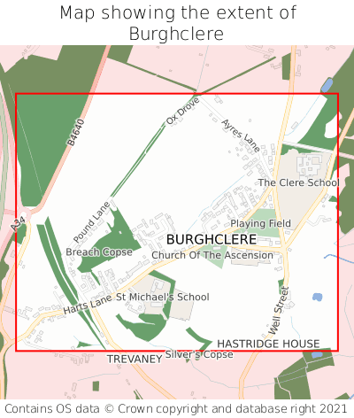 Map showing extent of Burghclere as bounding box