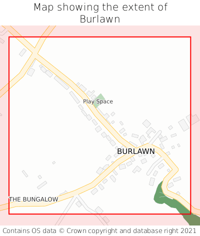 Map showing extent of Burlawn as bounding box