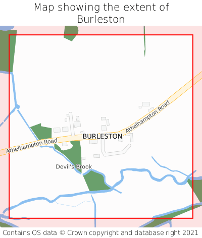 Map showing extent of Burleston as bounding box
