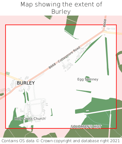 Map showing extent of Burley as bounding box