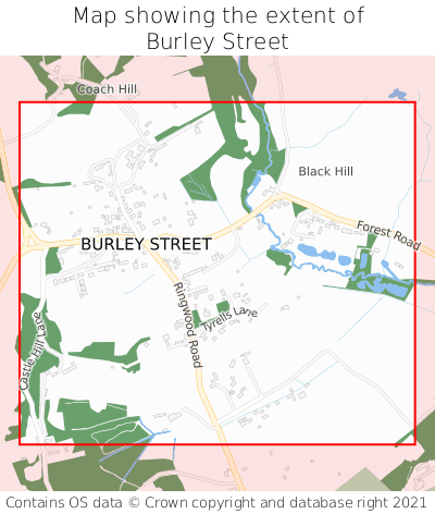 Map showing extent of Burley Street as bounding box