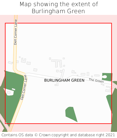 Map showing extent of Burlingham Green as bounding box
