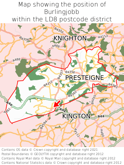 Map showing location of Burlingjobb within LD8