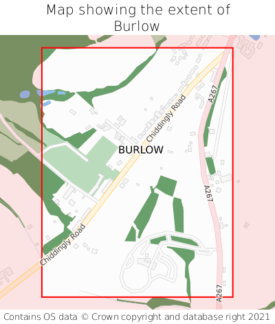Map showing extent of Burlow as bounding box