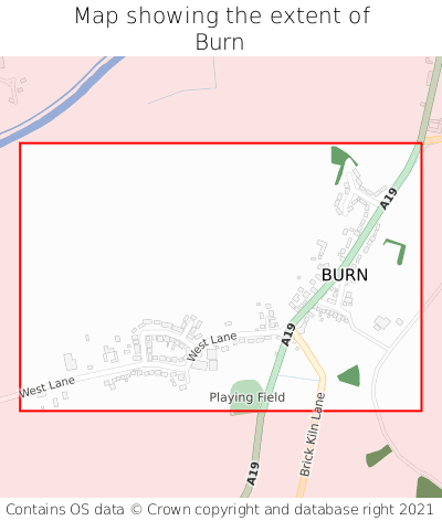 Map showing extent of Burn as bounding box