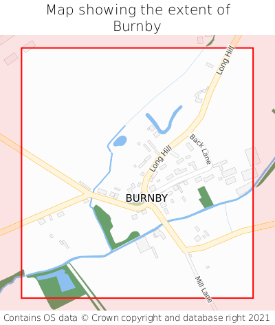Map showing extent of Burnby as bounding box