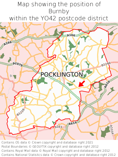 Map showing location of Burnby within YO42