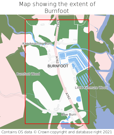 Map showing extent of Burnfoot as bounding box