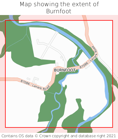 Map showing extent of Burnfoot as bounding box