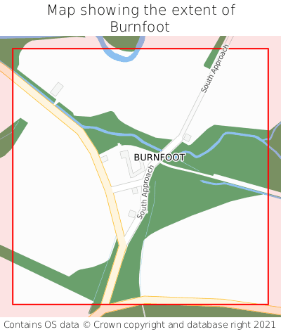 Map showing extent of Burnfoot as bounding box