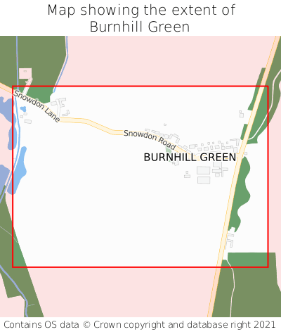 Map showing extent of Burnhill Green as bounding box