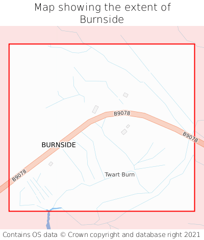 Map showing extent of Burnside as bounding box