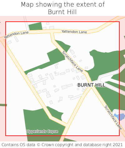 Map showing extent of Burnt Hill as bounding box