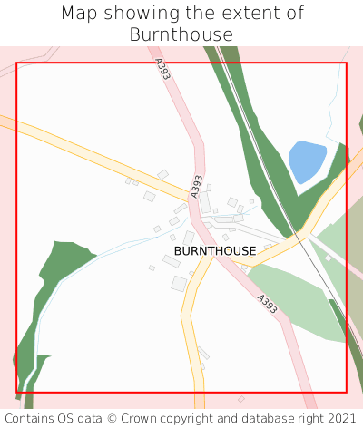 Map showing extent of Burnthouse as bounding box