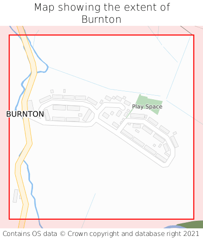 Map showing extent of Burnton as bounding box