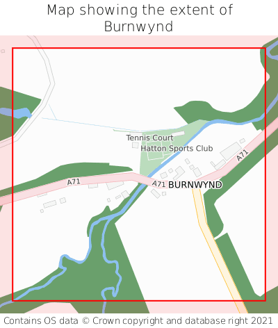 Map showing extent of Burnwynd as bounding box