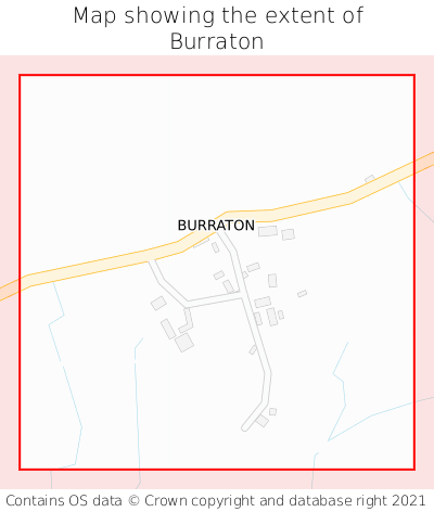 Map showing extent of Burraton as bounding box