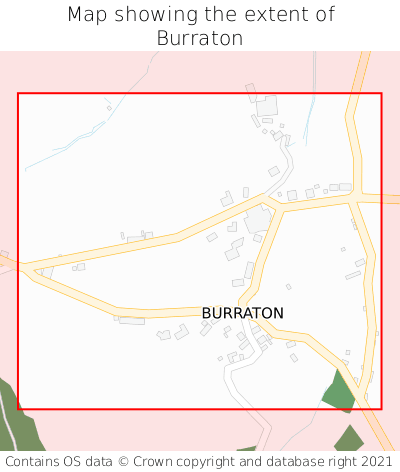 Map showing extent of Burraton as bounding box