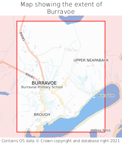 Map showing extent of Burravoe as bounding box