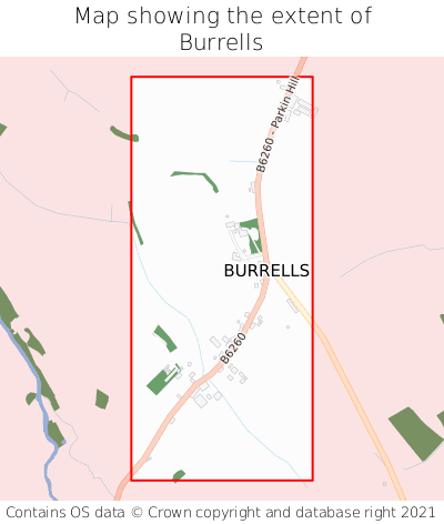 Map showing extent of Burrells as bounding box