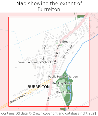 Map showing extent of Burrelton as bounding box