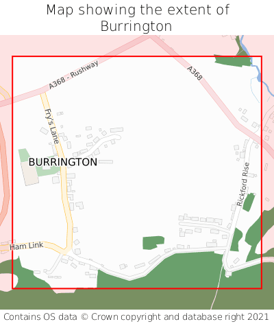 Map showing extent of Burrington as bounding box