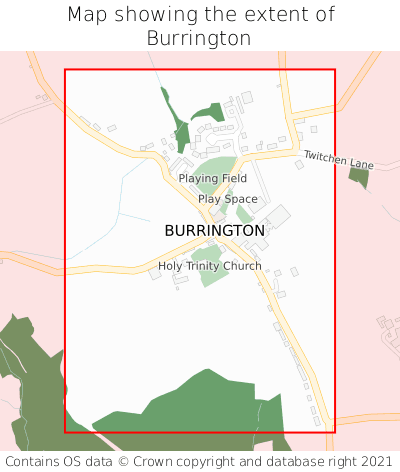 Map showing extent of Burrington as bounding box
