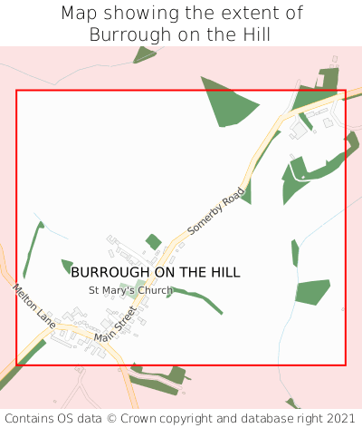 Map showing extent of Burrough on the Hill as bounding box