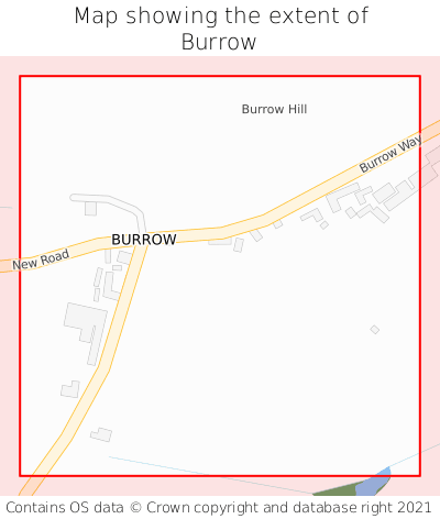Map showing extent of Burrow as bounding box