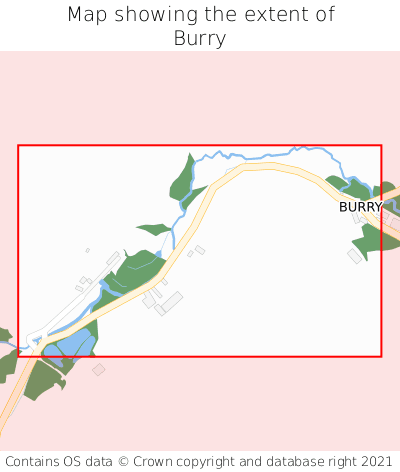 Map showing extent of Burry as bounding box