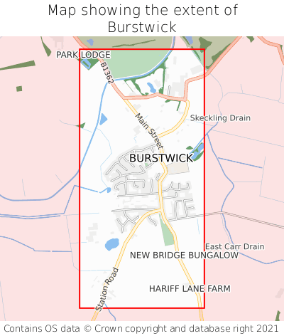 Map showing extent of Burstwick as bounding box