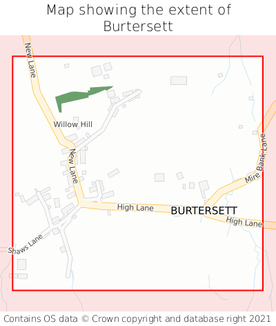Map showing extent of Burtersett as bounding box