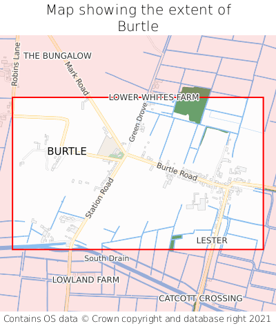 Map showing extent of Burtle as bounding box