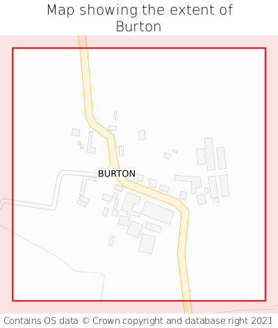 Map showing extent of Burton as bounding box